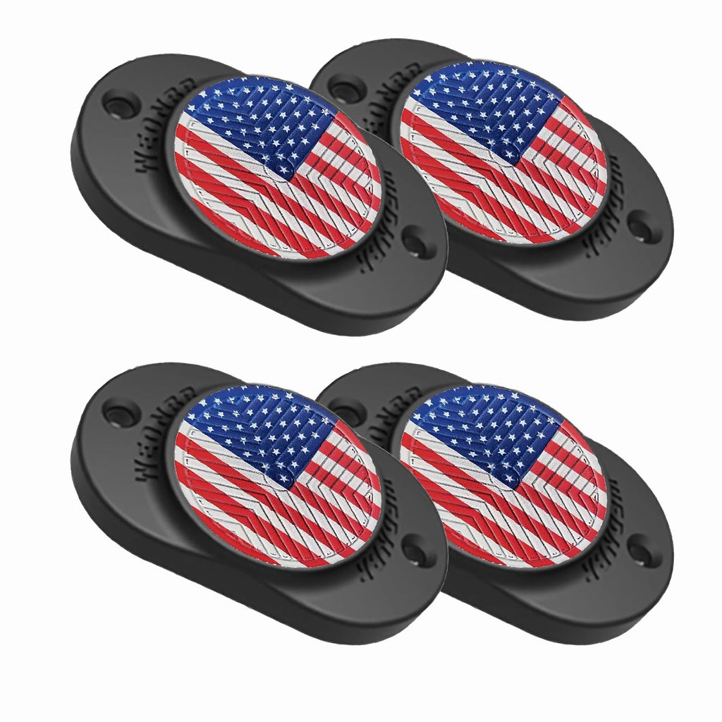 WEDNBR Magnetic Gun Holder Rubber Coated 30Lbs Gun Magnet Mount for CarTrucksDesksSafes&Walls Handgun Pistol Accessories Flag 4pack