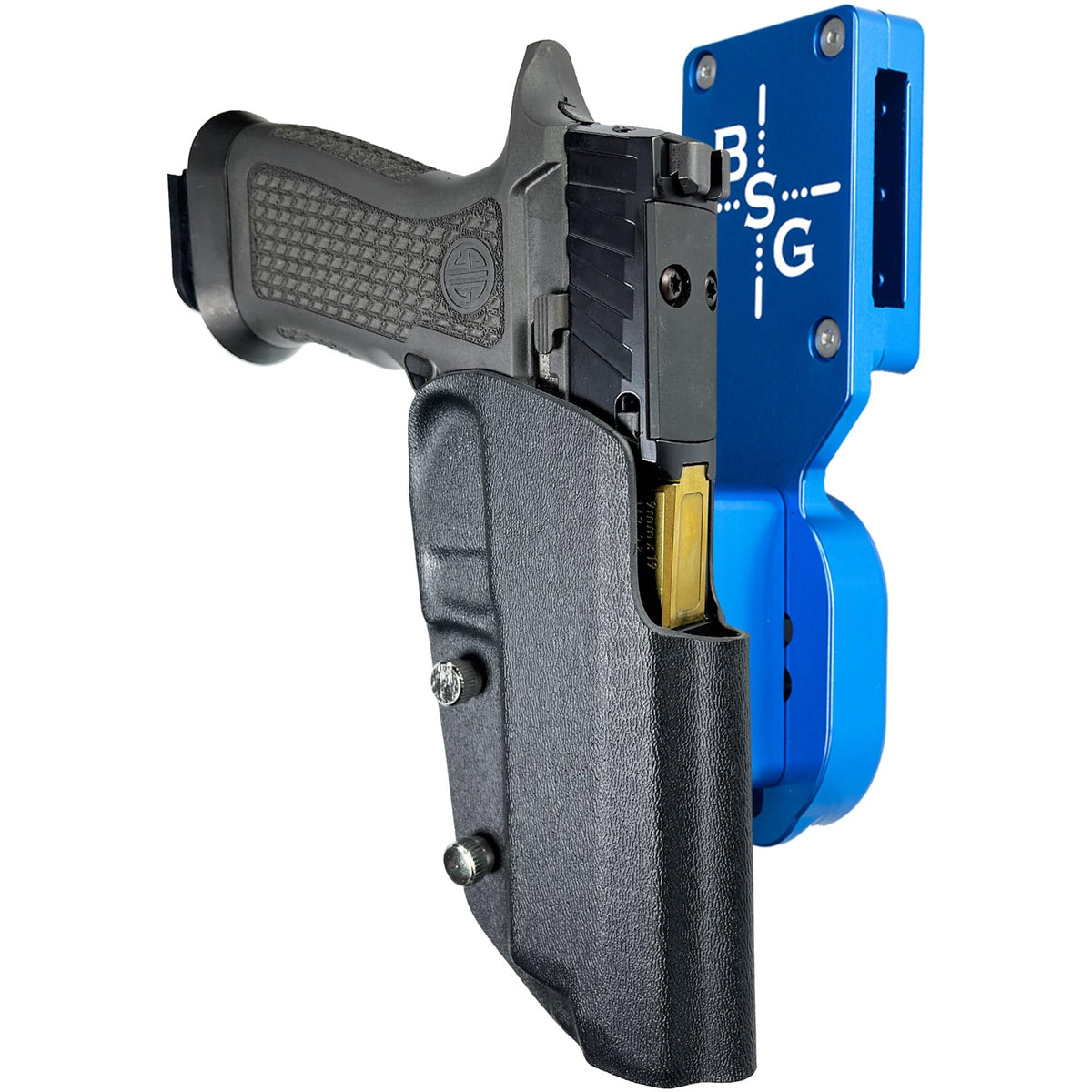 Black Scorpion Outdoor Gear Pro Heavy Duty Competition Holster OWB Kydex fits Sig Sauer P320 Compact/Full X5 X5 Legion | 3Gun IPSC USPSA Approved (Blue/Black)