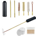 700 PCS Gun Cleaning Supplies Including 300PCS 2" Round Patches 400 PCS Double-End Cotton Swabs and 9mm Gun Brush with Brass Thread for Rifle Pistol Handgun Shotgun Cleaning Kits for Most Firearms