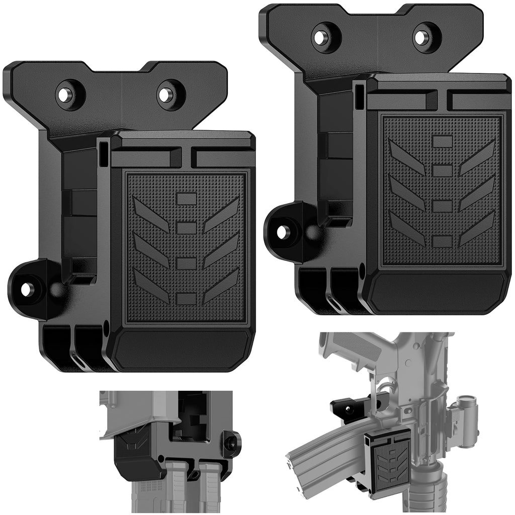 Witto 2-Pack Upgraded AR15 Wall Mount for 223/5.56 Rifle Double Pmag Quick Defense AR Gun Holder Gun Accessories Gun Wall Mount with Vertical and Horizontal Gun Rack  Rifle Wall Rack Runner Mount