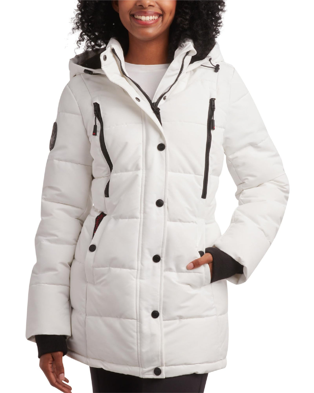 CANADA WEATHER GEAR Womens Winter Coat – Full Length Quilted Puffer Parka – Plus Size Heavyweight Maxi Jacket for Women S-XL Size Medium White 2