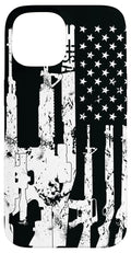 iPhone 15 USA American Flag Guns 2A 2nd Amendment Gun Owner Guys Gift Case