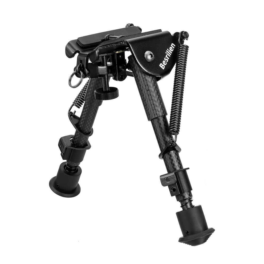 Besrilien Carbon Fiber Bipod 6-9 Inch Rifle Bipod Stud Mount Adjustable Duty Bipod for Rifle