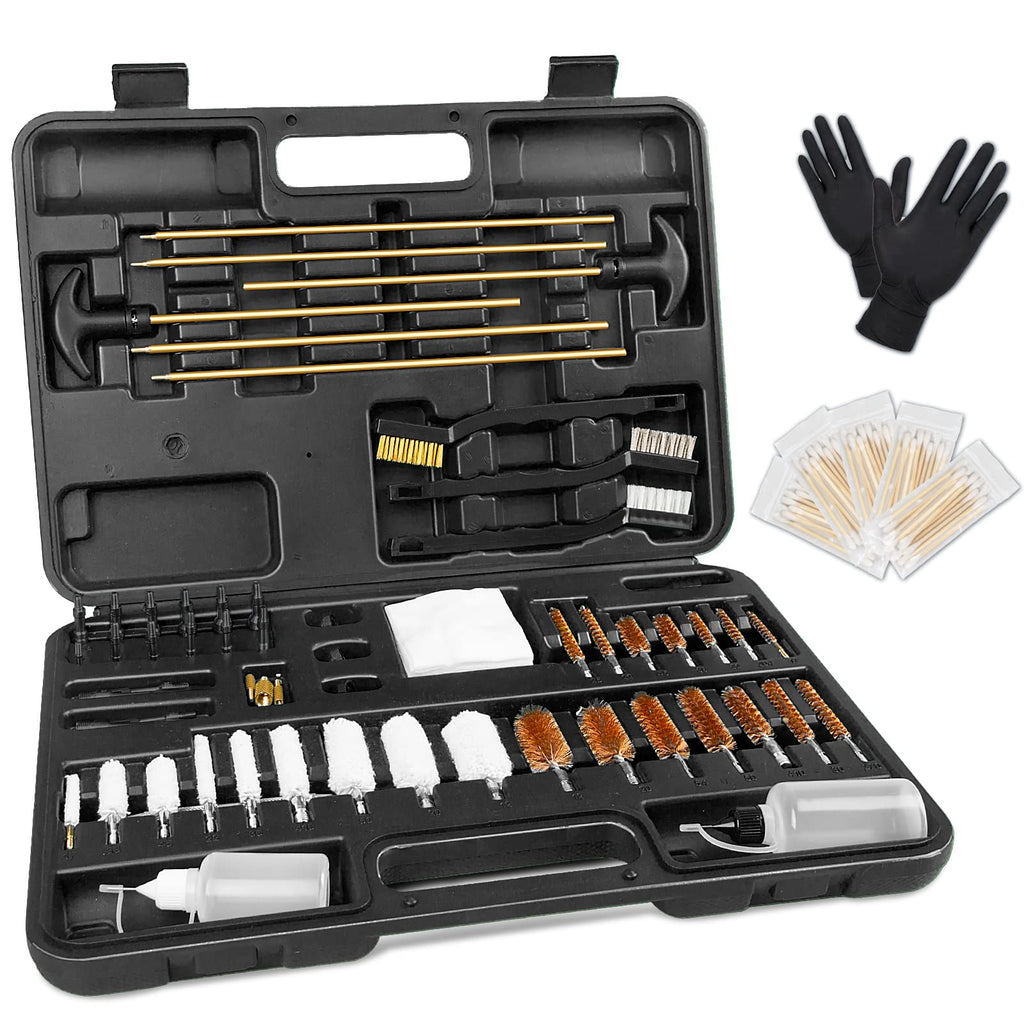 klola Gun Cleaning Kit Rifle Pistol Shotgun Handgun Cleaning Kit with Case Universal Gun Cleaning Kit Gun Accessories Brushes for All Caliber Guns