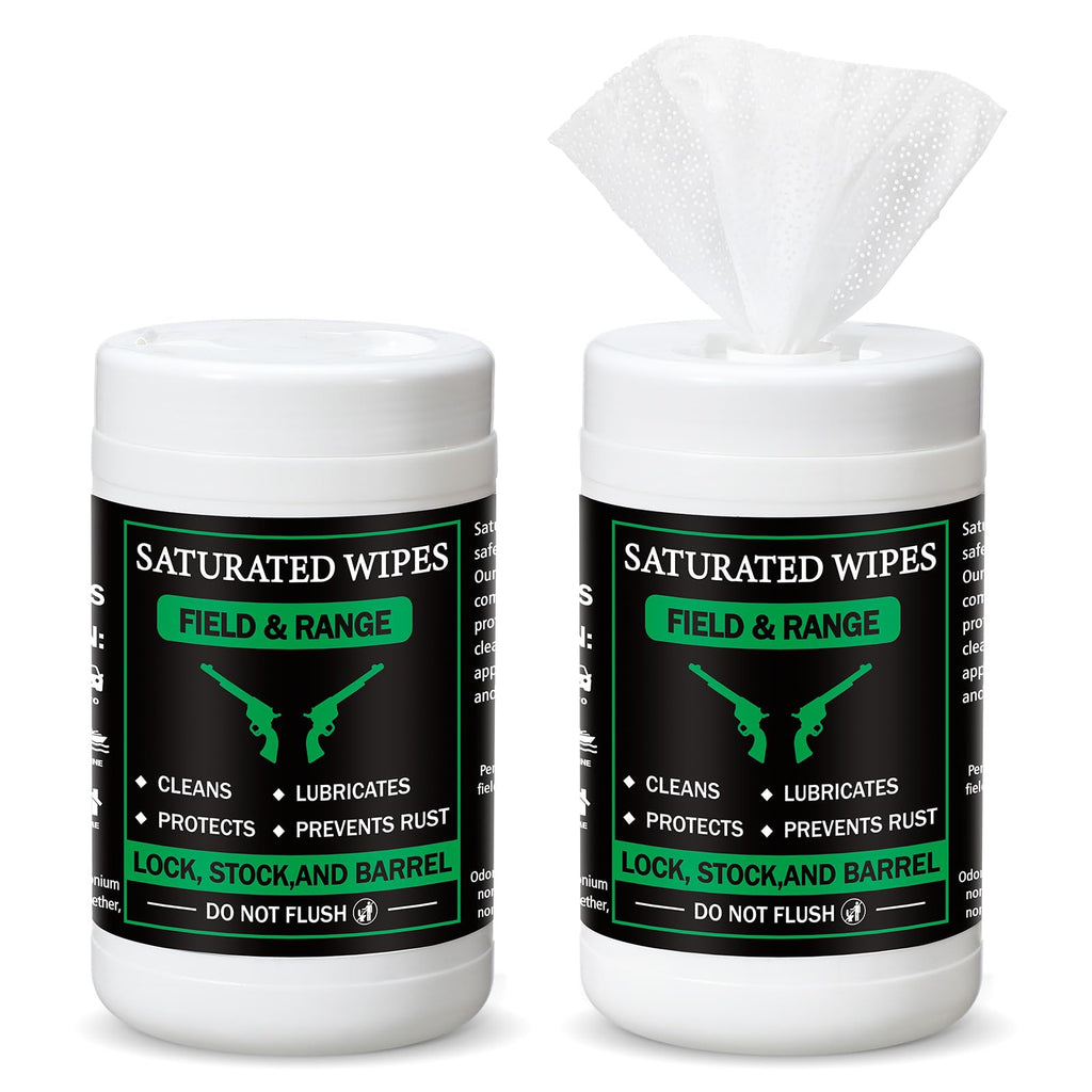 Threlaco Gun Wipes Gun Oil Wipes 8 x 6 Inch Gun Cleaning and Anti Rust Wipes Gun Cleaning Supplies and Accessories for Cleaning Oil and Lubricant(2 Pack)