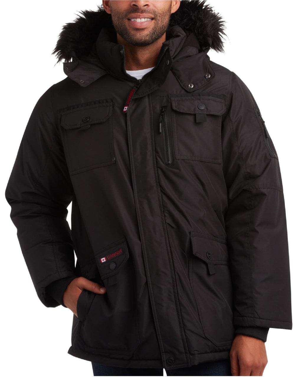 CANADA WEATHER GEAR Mens Parka - Heavyweight Ripstop Insulated ThermaFoil Lined Puffer Winter Jacket for Men (M-XXL) Size Medium Black