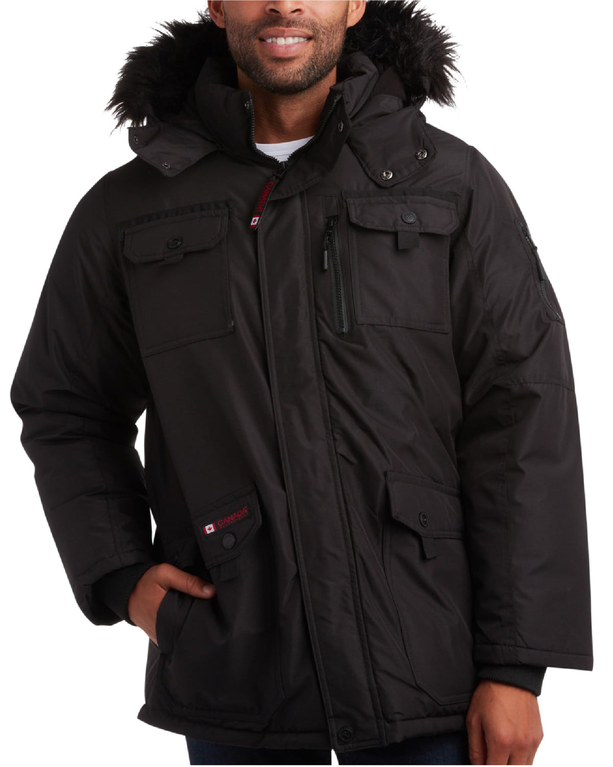 CANADA WEATHER GEAR Mens Parka - Heavyweight Ripstop Insulated ThermaFoil Lined Puffer Winter Jacket for Men (M-XXL) Size Medium Black