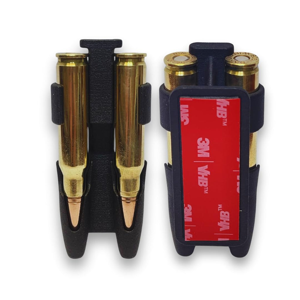 Rangenord Rifle Cartridge Holder - Bullet Holder for Rifle Stock - Rifle Shell Holder - Rifle Accessories (3M Tape) (308 Winchester 3M Tape)