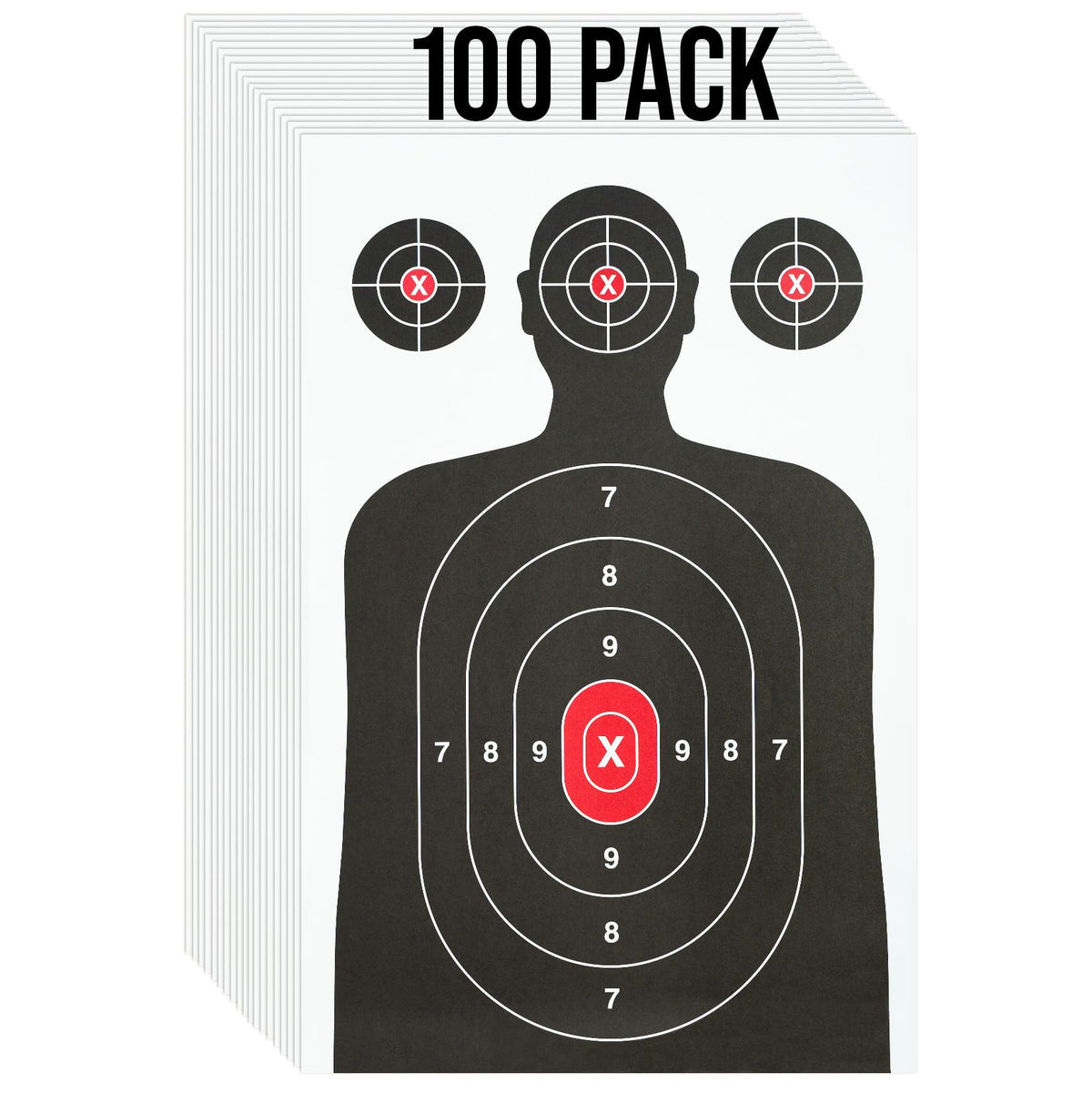 100 Pack Paper Shooting Target for Gun Range Target Practice - Silhouette Paper Target for Handguns Rifles Pistols Airguns BB Guns Pellet Guns Crossbow Arrow (14 X 22 inches)